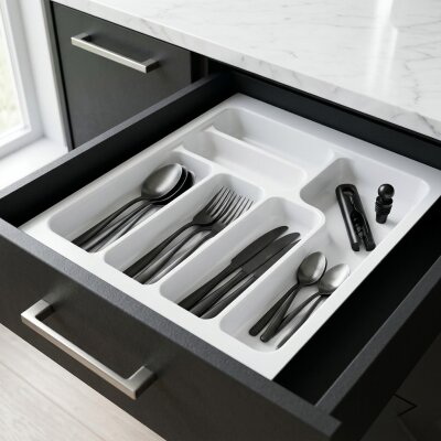 Starax 45 Cm Beyaz Plastik Kaşıklık 6 Gözlü 39x49 Cm (S-2284-WP) - Starax