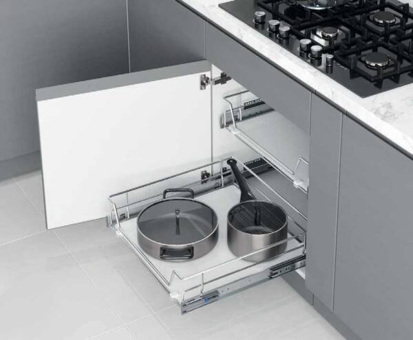 Starax Ahşap Tablalı Bağımsız Teleskopik Raylı Çekmece Frenli Krom 40cm (S-2308-C) - 1