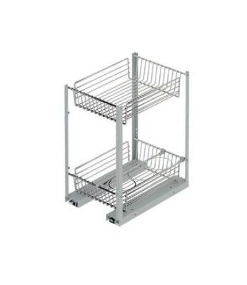 Starax 40cm Lüks Tezgah Altı 2 Sepetli Şişelikli Ünite (S-2172-C) - 2