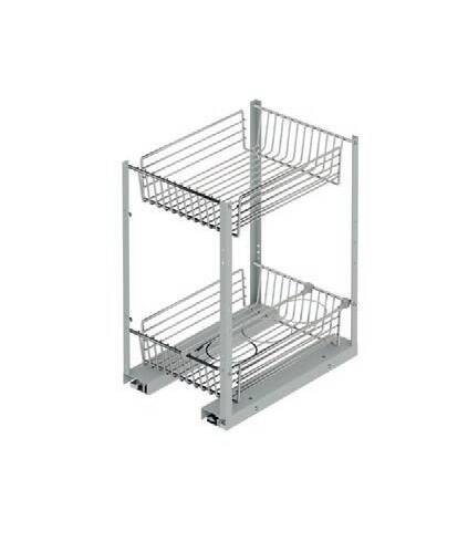 Starax 40cm Lüks Tezgah Altı 2 Sepetli Şişelikli Ünite (S-2172-C) - 2