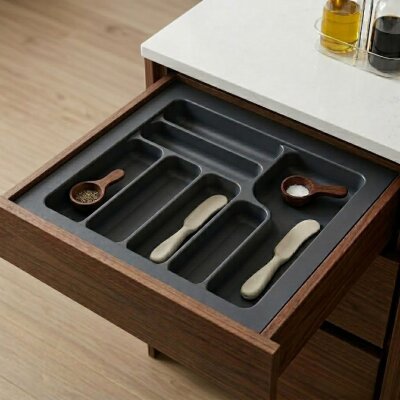 Starax 55 Cm Antrasit Plastik Kaşıklık 7 Gözlü 49x49 Cm (S-2286-AP) - Starax