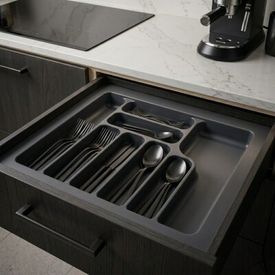 Starax 60 Cm Antrasit Plastik Kaşıklık 8 Gözlü 54x49 Cm (S-2287-AP) - Starax