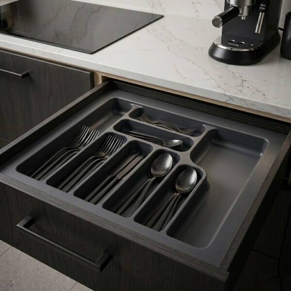 Starax 60 Cm Antrasit Plastik Kaşıklık 8 Gözlü 54x49 Cm (S-2287-AP) - 1