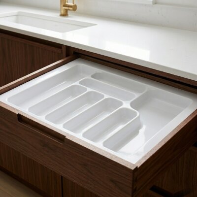 Starax 60 Cm Beyaz Plastik Kaşıklık 8 Gözlü 54x49 Cm (S-2287-WP) - Starax