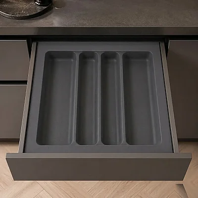Starax 54x49 Gri Plastik Kepçelik 4 Gözlü Modül 60cm (S-2687-GP) - Starax (1)