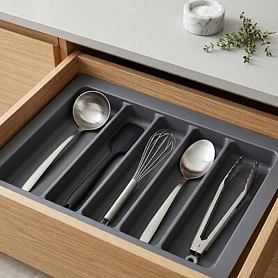 Starax 64x49 Gri Plastik Kepçelik 5 Gözlü Modül 70cm (S-2688-GP) - Starax