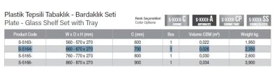 Starax 70cm Plastik Tepsili Tabaklık - Bardaklık Seti (S-5164-C) - 3