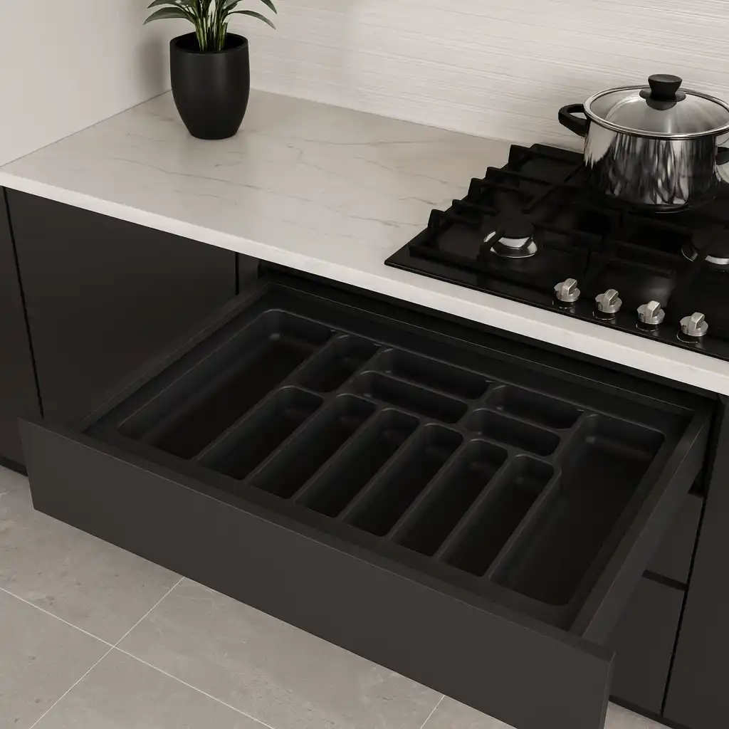 Starax 84x49 Cm Antrasit Plastik Kaşıklık 13 Gözlü Modül 90cm (S-2290-AP) - 1