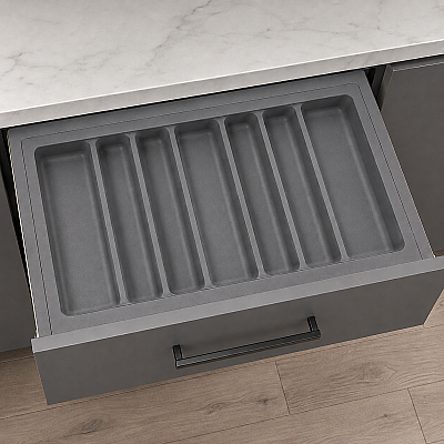 Starax 84x49 Gri Plastik Kepçelik 7 Gözlü Modül 90cm (S-2690-GP) - Starax