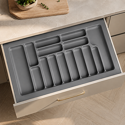 Starax 100 Cm Gri Plastik Kaşıklık 14 Gözlü 94x49 Cm (S-2293-GP) - Starax