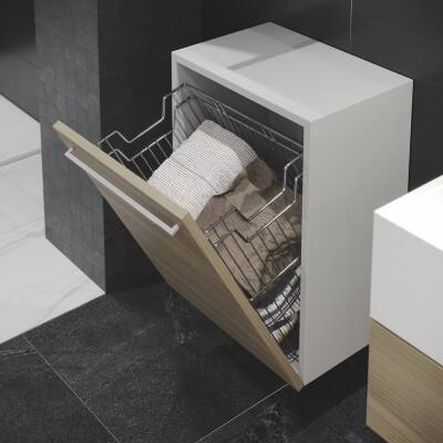 Starax Askılı Çamaşır Sepeti Krom Modül 40cm (S-8113-C) - 1