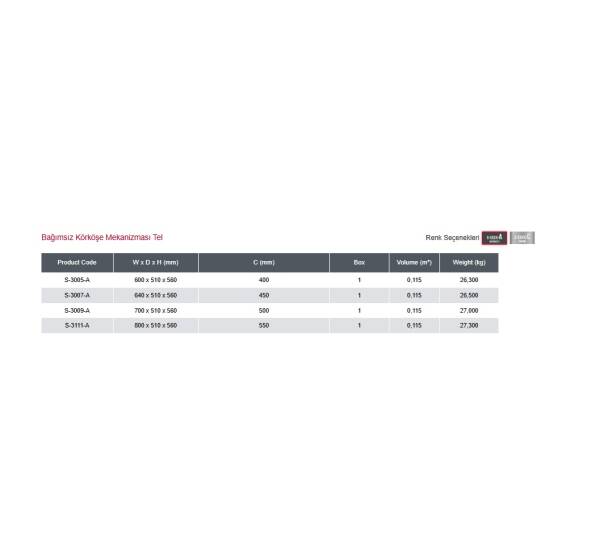 Starax Bağımsız Kör Köşe Mekanizması Frenli Krom 45cm Yönsüz (S-3007-C) - 3