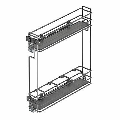 Starax 2478 Gizli Raylı Sol Şişelik Çift Açılım Frenli Ahşap Tablalı Antrasit Modül 15cm (S-2478-A) - Starax (1)
