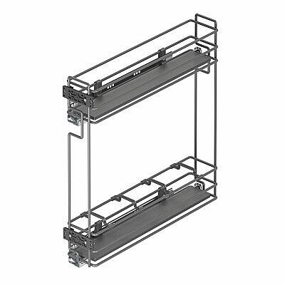 Starax 2478 Gizli Raylı Sol Şişelik Çift Açılım Frenli Ahşap Tablalı Antrasit Modül 15cm (S-2478-A) - 2