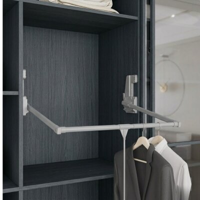 Starax Gardırop Asansörü (15 Kg) Gri W: 850-1150mm (S-6014-G) - Starax