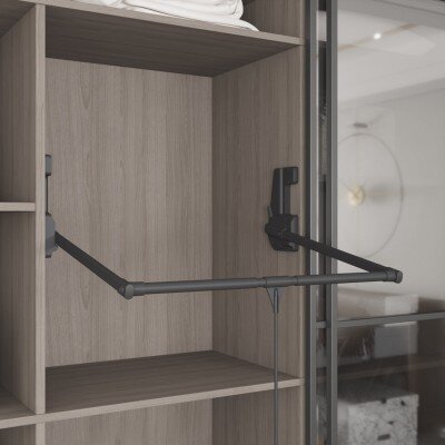 Starax Gardırop Asansörü (15Kg) Antrasit W: 850-1150mm (S-6014-A) - 2