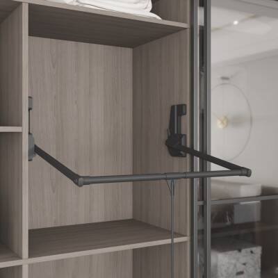 Starax Gardırop Asansörü (15Kg) Antrasit W: 850-1150mm (S-6014-A) - 2
