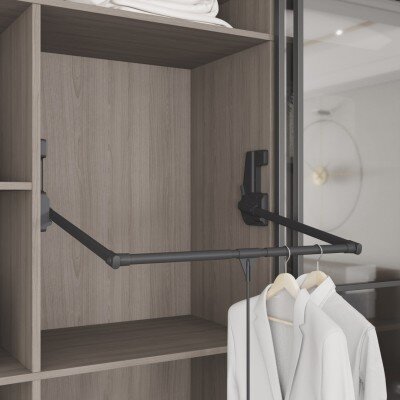 Starax Gardırop Asansörü (15Kg) Antrasit W: 850-1150mm (S-6014-A) - 1