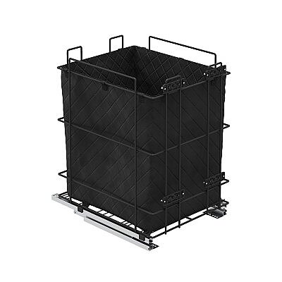 Starax Gizli Raylı Torbalı Çamaşır Sepeti Frenli Antrasit Modül 40cm (S-8053-A) - Starax (1)