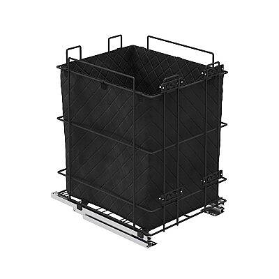 Starax Gizli Raylı Torbalı Çamaşır Sepeti Frenli Antrasit Modül 50cm (S-8055-A) - 2
