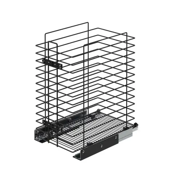 Starax Gizli Raylı Çamaşır Sepeti Frenli Antrasit Renk Modül 55cm (S-8056-A) - 2