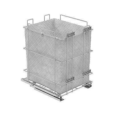 Starax Gizli Raylı Torbalı Çamaşır Sepeti Frenli Krom Modül 55cm (S-8056-C) - 2