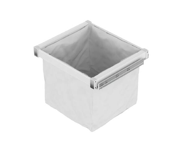 Starax Gizli Raylı Kumaş Çamaşır Sepeti Beyaz Modül 60cm (S-6791-W) - 1