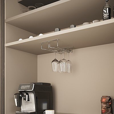 Starax Kadeh Askısı 2 Bölmeli Krom (S-4045-C) - Starax