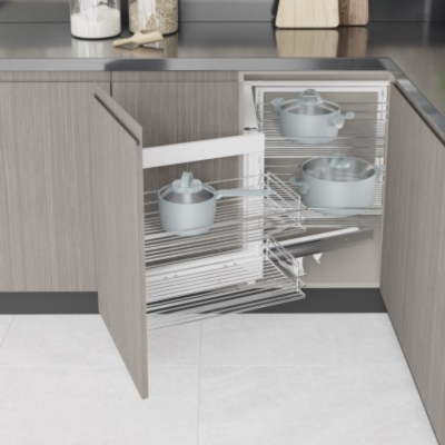 Starax Kapağa Monte Kör Köşe Mekanizması Sağ Frenli Krom 45cm (S-3002-C) - Starax