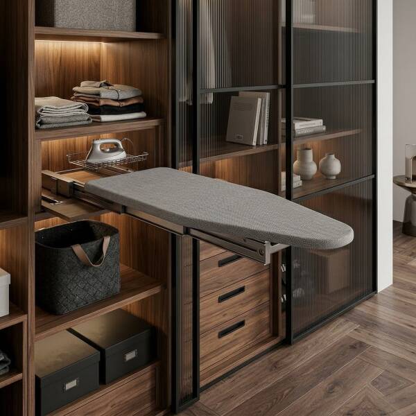 Starax 6616 Dolap içi Katlanır Ütü Masası Gri Modül 40cm (S-6616-G) - 1