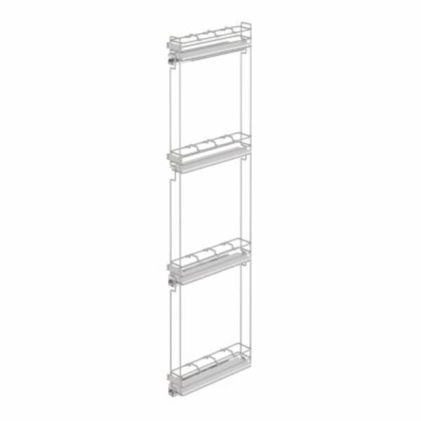 Starax Çift Açılım Gizli Raylı 4 Sepetli Ahşap Tabanlı Sol Şişelik Frenli Krom 15cm (S-2919-C) - 2