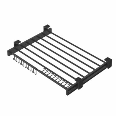 Starax 40cm Plastik Kapaklı Teleskopik Raylı Pantolonluk Antrasit Renk (S-6301-A) - 2