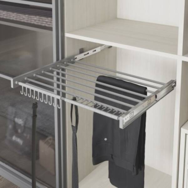 Starax 40cm Plastik Kapaklı Teleskopik Raylı Pantolonluk Gri Renk (S-6301-G) - 1