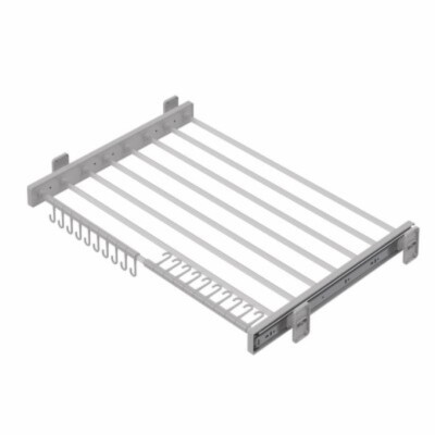 Starax 40cm Plastik Kapaklı Teleskopik Raylı Pantolonluk Gri Renk (S-6301-G) - 2