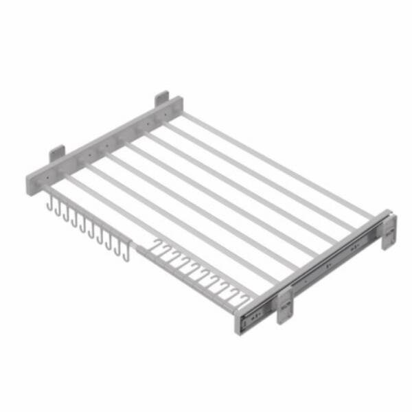 Starax 40cm Plastik Kapaklı Teleskopik Raylı Pantolonluk Gri Renk (S-6301-G) - 2