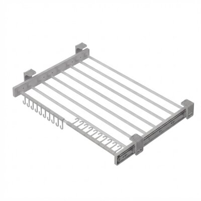 Starax Plastik Kapaklı Teleskopik Raylı Pantolonluk Gri Modül 70cm (S-6306-G) - Starax (1)