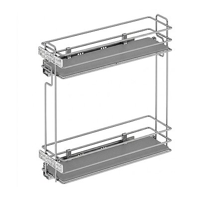 Starax Gizli Raylı Sağ Deterjanlık Çift Açılım Frenli Ahşap Tablalı Krom Modül 20cm (S-2492-C) - Starax (1)
