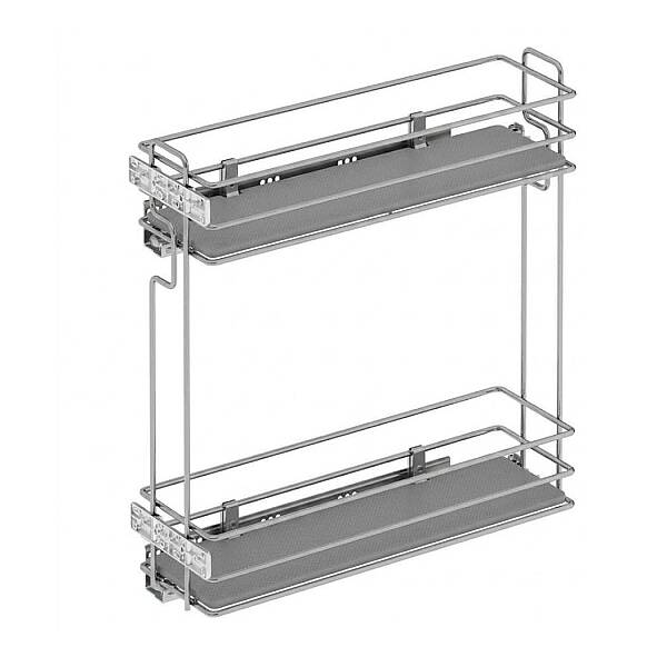 Starax Gizli Raylı Sağ Deterjanlık Çift Açılım Frenli Ahşap Tablalı Krom Modül 20cm (S-2492-C) - 2