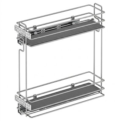 Starax Gizli Raylı Sol Deterjanlık Çift Açılım Frenli Ahşap Tablalı Krom Modül 25cm (S-2495-C) - Starax (1)