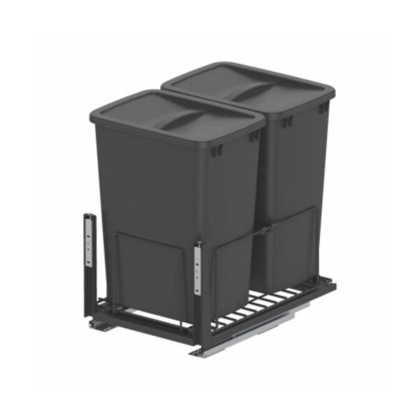 Starax 45cm Kapak Modül Zemin Bağlantılı Gizli Raylı Çöp Kovası 35+35 Litre (S-2594-A) - 2