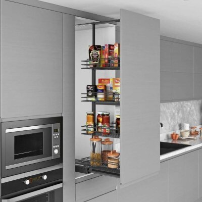 Starax 185-200 40 cm Gizli Rayli Frenli Kiler-Antrasit(S-1927-A) - Starax (1)