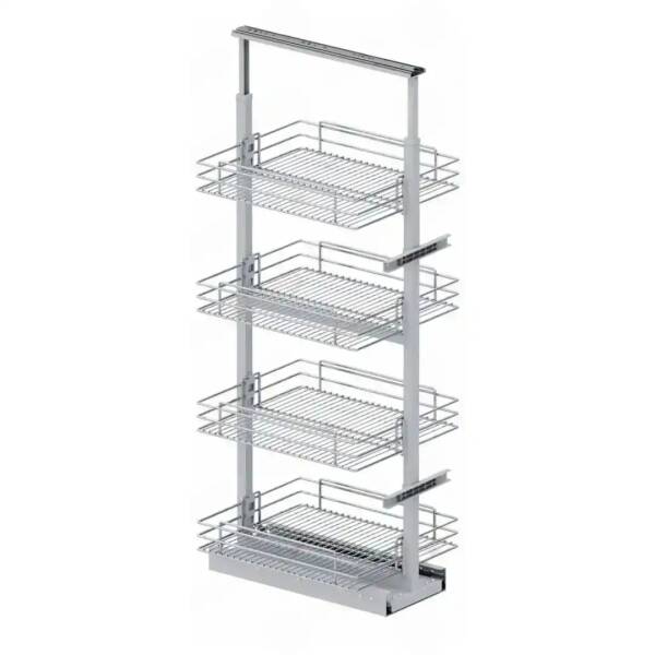 Starax 185-200 40 cm Gizli Rayli Frenli Kiler-Krom(S-1927-C) - 2