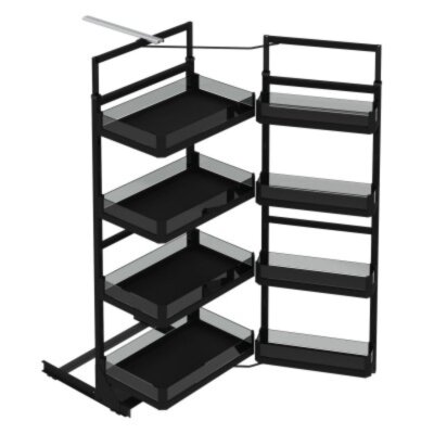 Starax 185-200 45 cm İkiz Kiler Premium 6 Sepet Antrasit Renk (S-1229-P-A) - 2