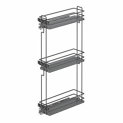 Starax 20 Cm Çift Açılım Gizli Raylı 3 Sepetli Ahşap Tabanlı Şişelik Sol (S-2927-A) - Starax (1)