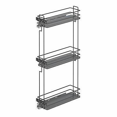 Starax 20 Cm Çift Açılım Gizli Raylı 3 Sepetli Ahşap Tabanlı Şişelik Sol (S-2927-A) - 2