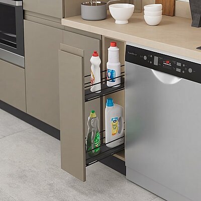 Starax 20 Cm Gizli Raylı Deterjanlık Tek Açılım Ahşap Sağ (S-2485-A) - Starax