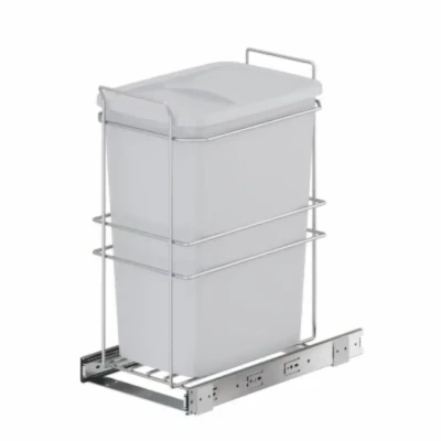 Starax 2590 Bağımsız Teleskopik Raylı Zemin Bağlantılı Çöp Kovası 35 Lt Frenli Gri Modül 30cm (S-2590-G) - 2