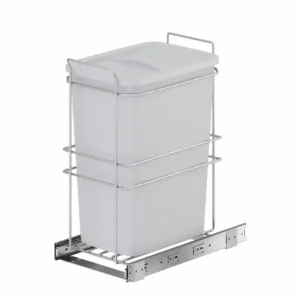 Starax 2590 Bağımsız Teleskopik Raylı Zemin Bağlantılı Çöp Kovası 35 Lt Frenli Gri Modül 30cm (S-2590-G) - 2