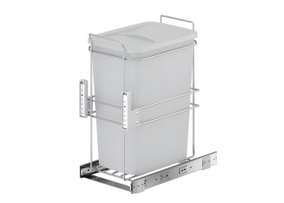 Starax 2590 Bağımsız Teleskopik Raylı Zemin Bağlantılı Çöp Kovası 35 Lt Frenli Gri Modül 30cm (S-2590-G) - 2