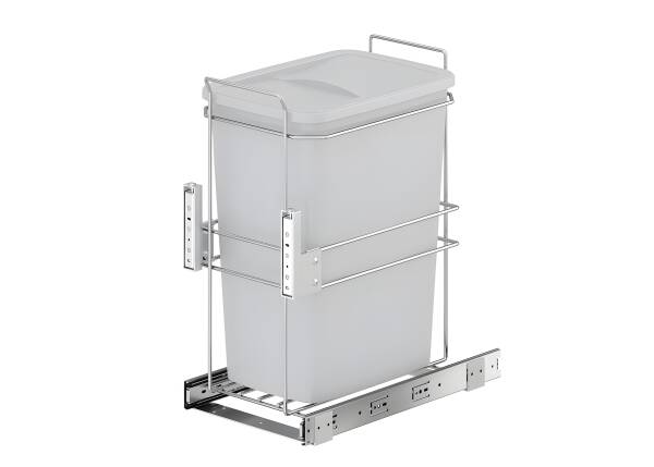 Starax 2590 Bağımsız Teleskopik Raylı Zemin Bağlantılı Çöp Kovası 35 Lt Frenli Gri Modül 30cm (S-2590-G) - 2